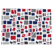 Grand Sac Cadeau Texas Red & Blue Wonky Carrés & Rectangles Large (Dos)
