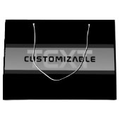 Grand Sac Cadeau Texte Calqué Moderne Personnalisable | Noir & Gris (Devant)