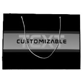 Grand Sac Cadeau Texte Calqué Moderne Personnalisable | Noir & Gris (Dos)