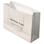 Grand Sac Cadeau Texte du nom commercial beige (Devant Angle)