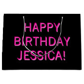 Grand Sac Cadeau Texte personnalisable Joyeux anniversaire à n'impo (Devant)