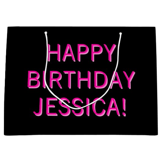 Grand Sac Cadeau Texte personnalisable Joyeux anniversaire à n'impo (Devant)