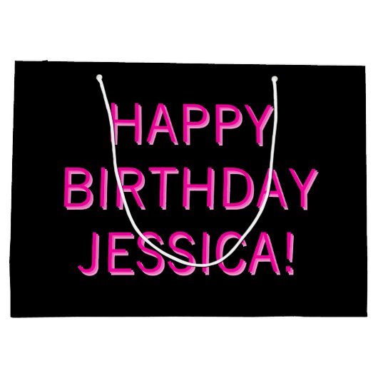 Grand Sac Cadeau Texte personnalisable Joyeux anniversaire à n'impo (Dos)