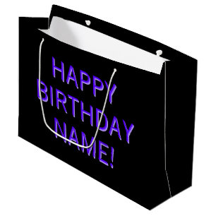 Grand Sac Cadeau Texte personnalisable Joyeux Anniversaire à tout n