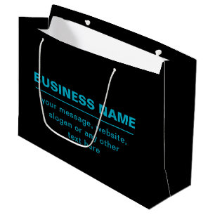 Grand Sac Cadeau Texte personnalisable pour les entreprises, etc. N