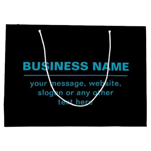 Grand Sac Cadeau Texte personnalisable pour les entreprises etc. No (Dos)