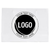 Grand Sac Cadeau Texte personnalisable simple & votre logo ou image (Dos)