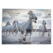 Grand Sac Cadeau Texte personnalisé Chevaux blancs (Dos)