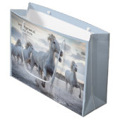 Grand Sac Cadeau Texte personnalisé Chevaux blancs (Devant Angle)