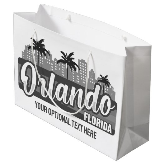 Grand Sac Cadeau Texte personnalisé Orlando Floride (Dos Angle)