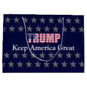 Grand Sac Cadeau Texte personnalisé Trump Garder l'Amérique de gran (Dos)