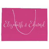 Grand Sac Cadeau - Texte Rose et Blanc (Dos)