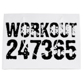Grand Sac Cadeau Texte usé et rayé Workout 247365 noir (Devant)