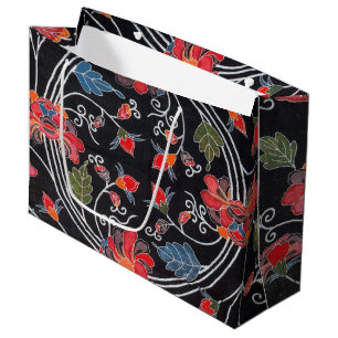 Grand Sac Cadeau Textile japonais Kimono vintage (Bingata)