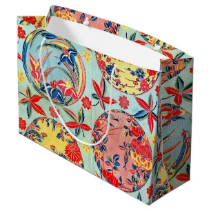 Grand Sac Cadeau Textile japonais Kimono vintage (Bingata)