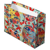 Grand Sac Cadeau Textile japonais Kimono vintage (Bingata) (Devant Angle)