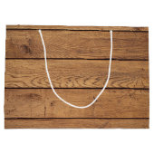 Grand Sac Cadeau Texture de bois de Claddagh céleste rustique (Dos)