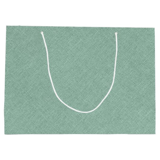 Grand Sac Cadeau Texture de lin vert clair (Dos)
