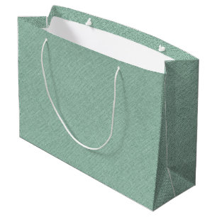 Grand Sac Cadeau Texture de lin vert clair