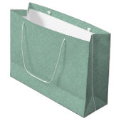 Grand Sac Cadeau Texture de lin vert clair (Devant Angle)