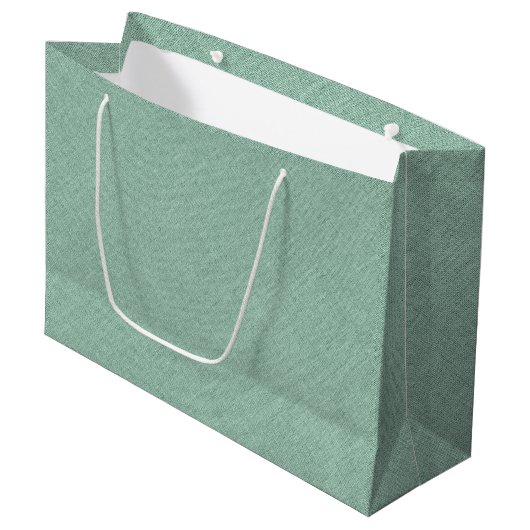 Grand Sac Cadeau Texture de lin vert clair (Devant Angle)