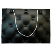 Grand Sac Cadeau Texture en cuir noire magnifique (Dos)