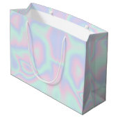 Grand Sac Cadeau Texture holographique Liquide Faux (Dos Angle)