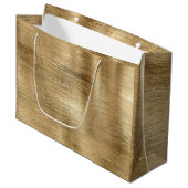 Grand Sac Cadeau Texture métallique or rustique brillant élégant (Devant Angle)