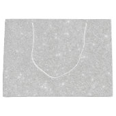 Grand Sac Cadeau Texture Parties scintillant argent blanc brillant (Devant)