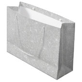 Grand Sac Cadeau Texture Parties scintillant argent blanc brillant (Devant Angle)