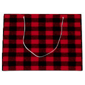 Grand Sac Cadeau Texture rouge de bûcheron de plaid de Buffalo de (Devant)