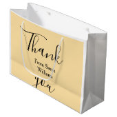 Grand Sac Cadeau Thank you from add name yellow Pastel boho wedding (Devant Angle)