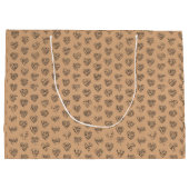 Grand Sac Cadeau Thank you in 44langs as black heart shaped pattern (Dos)