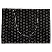 Grand Sac Cadeau Thank you in 44langs as white heart shaped pattern (Dos)