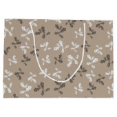 Grand Sac Cadeau Thanksgiving Fall Folid Feuilles Brown Plaid (Dos)