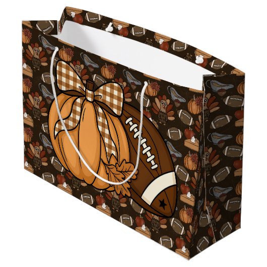 Grand Sac Cadeau Thanksgiving Football  (Dos Angle)