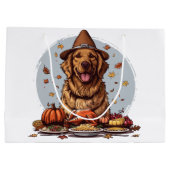 Grand Sac Cadeau Thanksgiving Golden Retriever Chien (Dos)