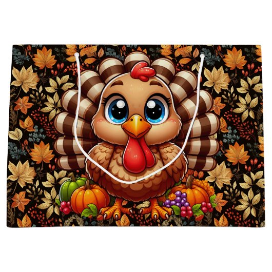 Grand Sac Cadeau Thanksgiving Turkey (Devant)