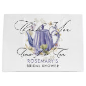 Grand Sac Cadeau Thé à la Mariée Théière Violette (Devant)