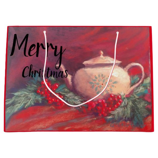 Grand Sac Cadeau Thé de Joyeux Noël (Devant)