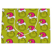 Grand Sac Cadeau The Grinch in Pink Santa Hat (Devant)