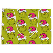 Grand Sac Cadeau The Grinch in Pink Santa Hat (Dos)