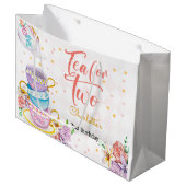 Grand Sac Cadeau Thé pour deux, anniversaire de thé (Devant Angle)