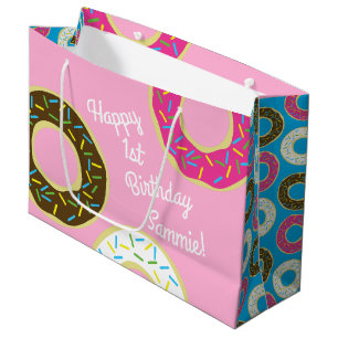 Grand Sac Cadeau Thème coloré de fête d'anniversaire des butées