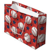 Grand Sac Cadeau Thème de Baseball (Devant Angle)