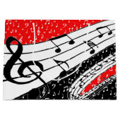 Grand Sac Cadeau Thème de musique rouge et noire (Devant)