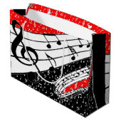 Grand Sac Cadeau Thème de musique rouge et noire (Dos Angle)