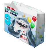 Grand Sac Cadeau Thème de requin Anniversaire de enfant Fintastic (Dos Angle)