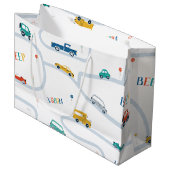 Grand Sac Cadeau Thème de transport Anniversaire Papier d'enveloppe (Devant Angle)
