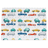 Grand Sac Cadeau Thème de transport papier d'enveloppement d'annive (Devant)